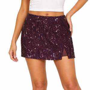 Urban Outfitters Purple Sequin Mini Skirt Festive holiday Women M